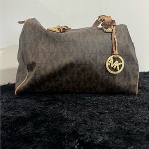 Michael Kors Dark Brown Monogram Shoulder Bag